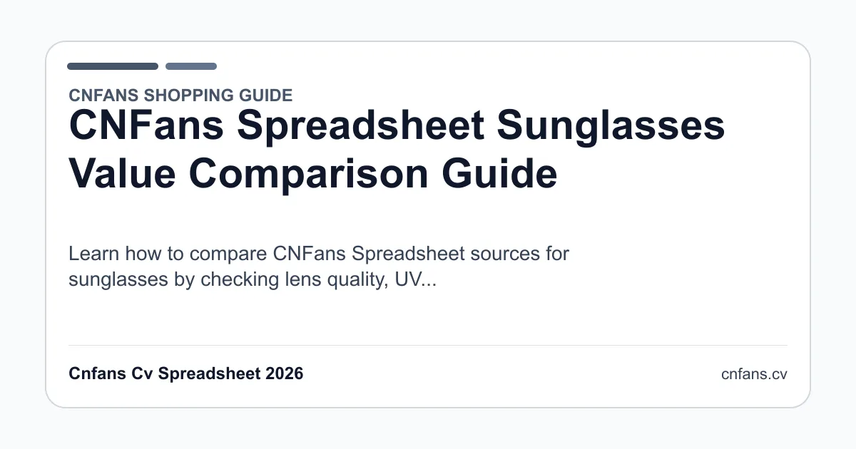 Sunglasses Valuation Ruling CNFans Spreadsheet Sunglasses Value Comparison Guide